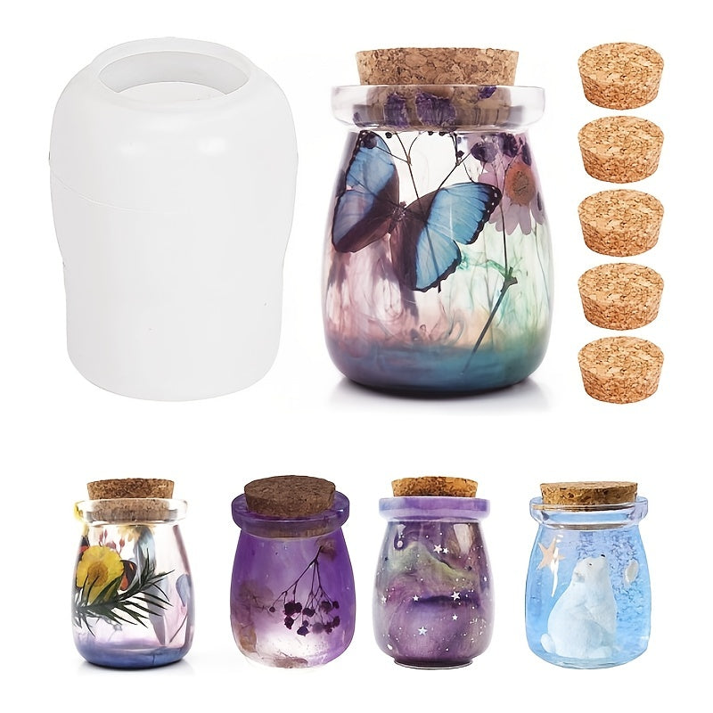 Crystal Resin Drop-In Canister Bottle Silicone Mold DIY Accessories Set