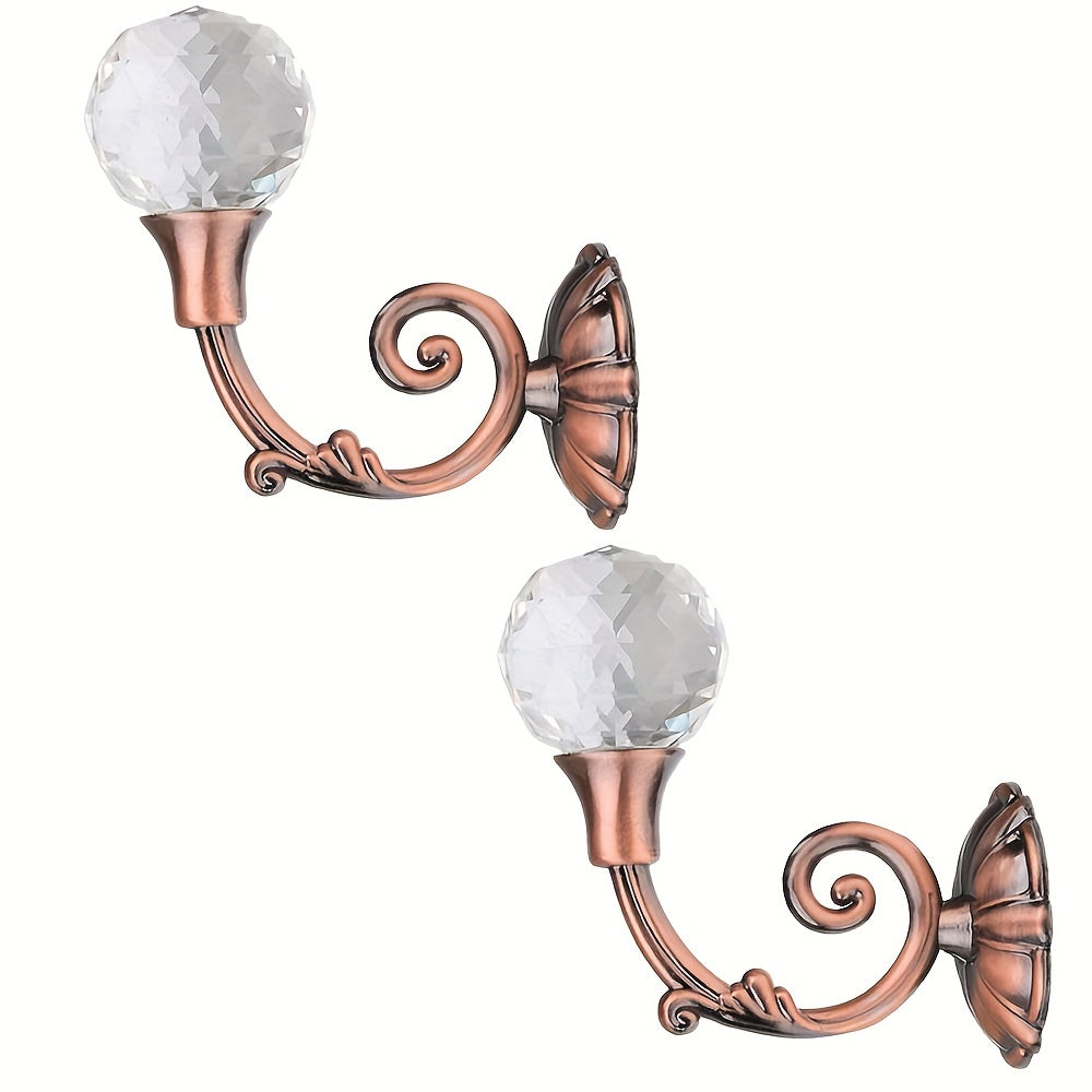 2pcs Metal Curtain Hooks Wall Mounted Curtain Tieback Holders