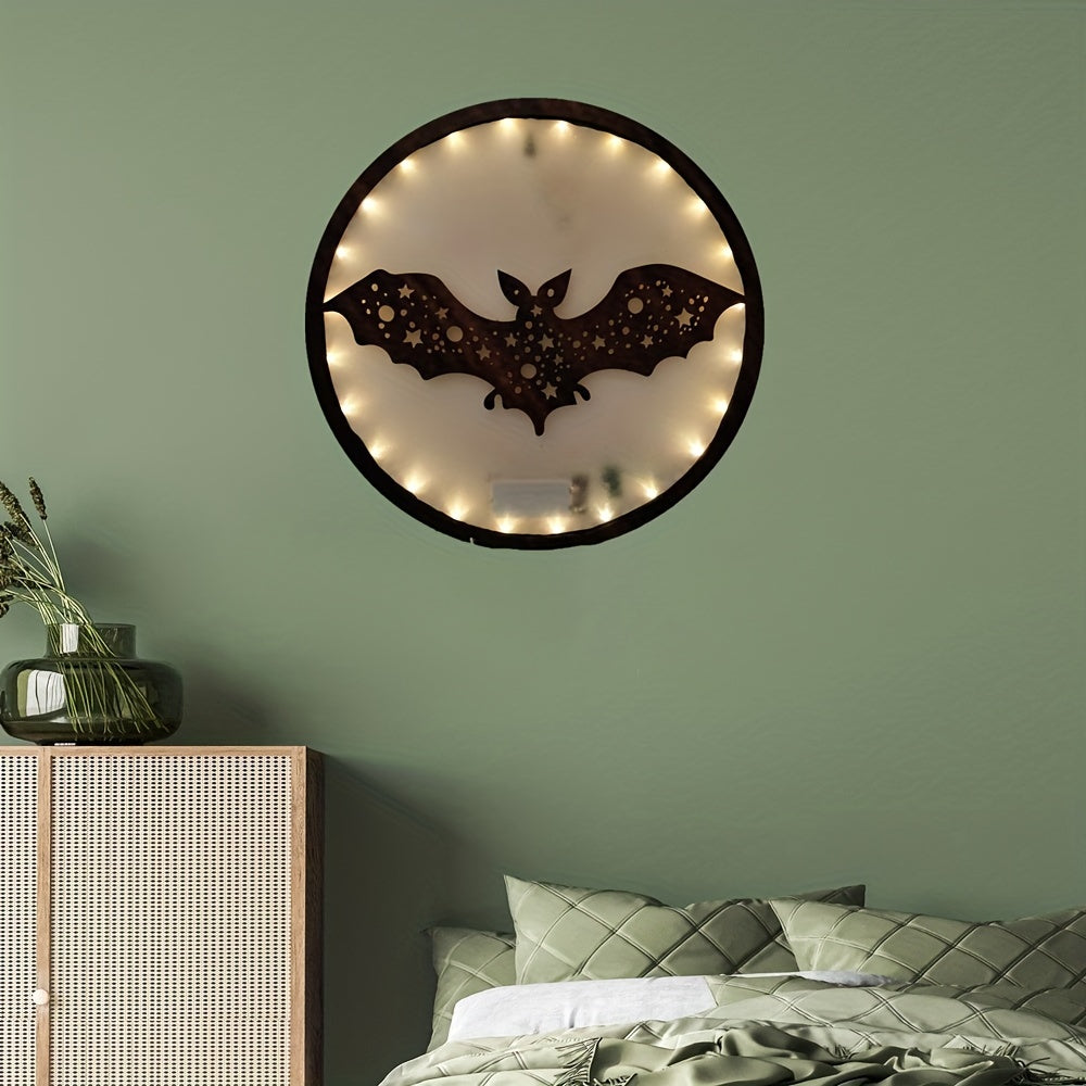 LED Lights Wooden Bat Series Wall Hanging Decoration