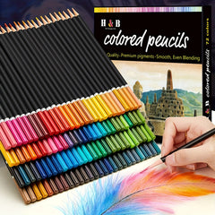 72 Colored Pencils Professional Artistic Sketching & Drawing Pencils
