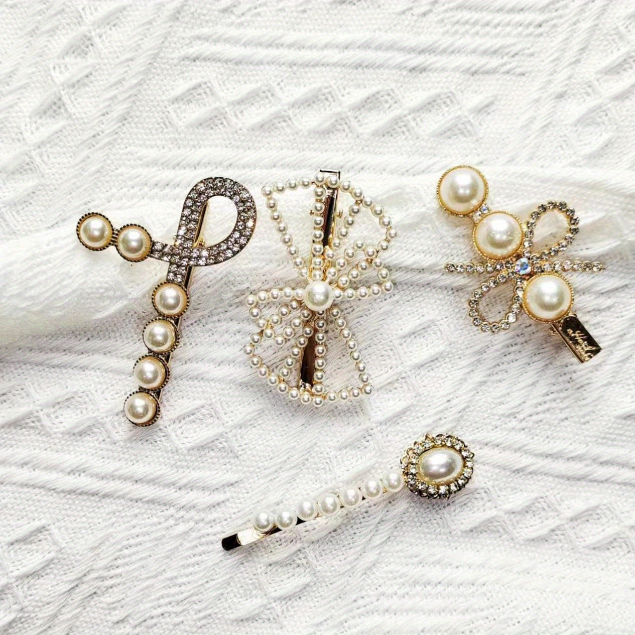 Rhinestone Pearl Hair Clip Side Clip Head Jewelry Hair Accessories