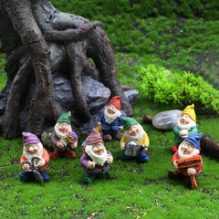 7pcs Gnome Garden Figurines for Bonsai Craft Decor