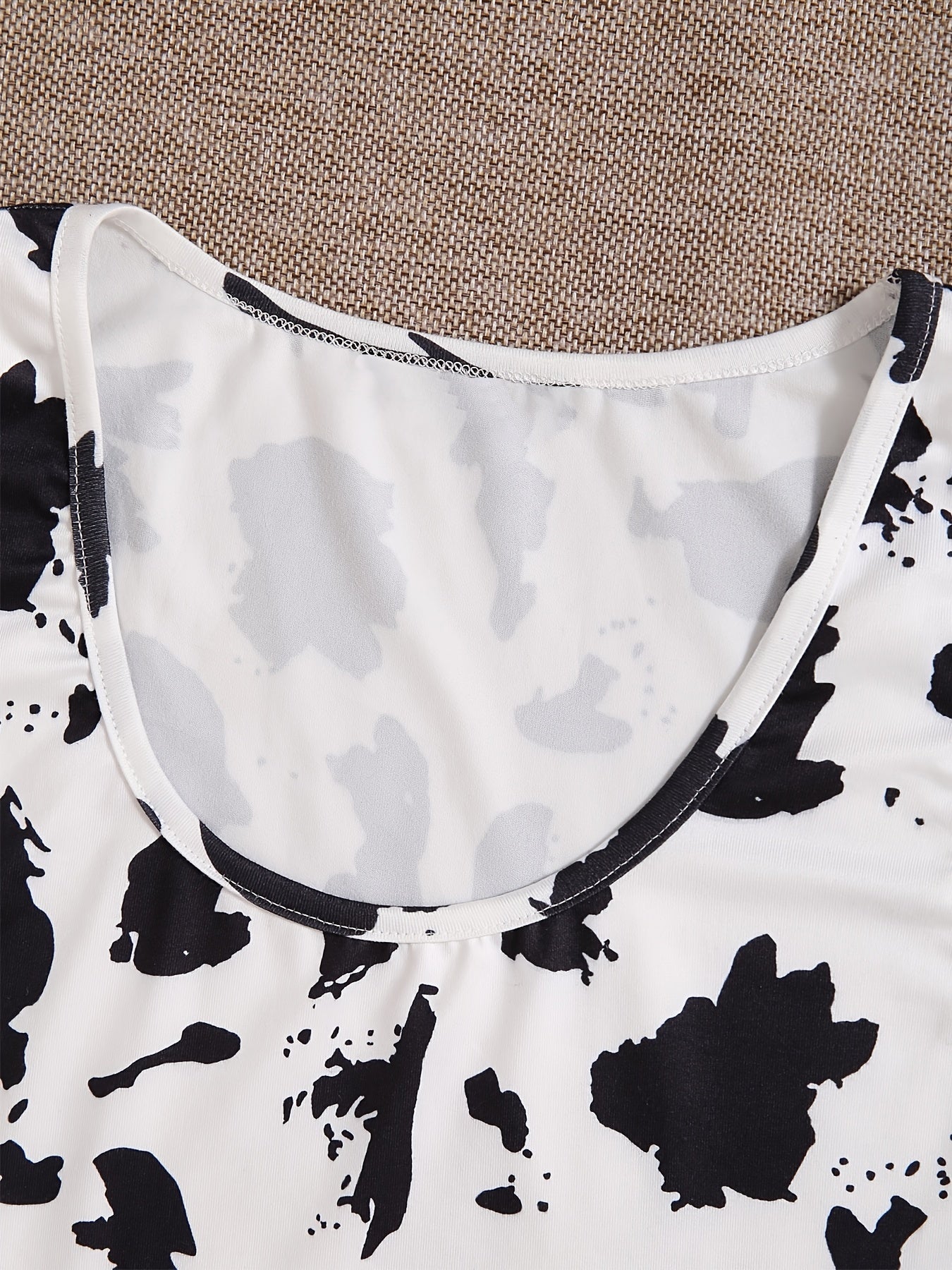 Dalmatian Print Crop Tank Top Sleeveless Summer Casual Women's Clothing