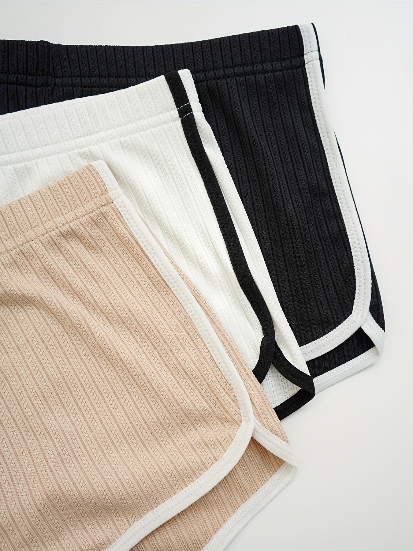 Colorblock Trim Lounge Bottoms Elastic Waistband Shorts Womens Loungewear