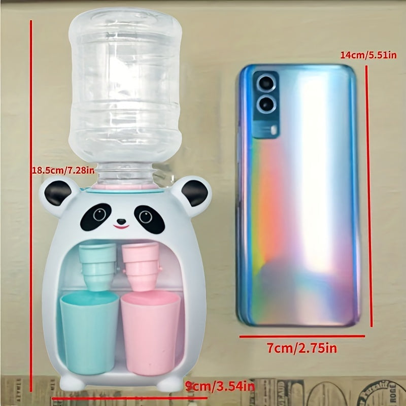 Mini Panda Water Dispenser Toy Dual Outlet Press Type Beverage Machine