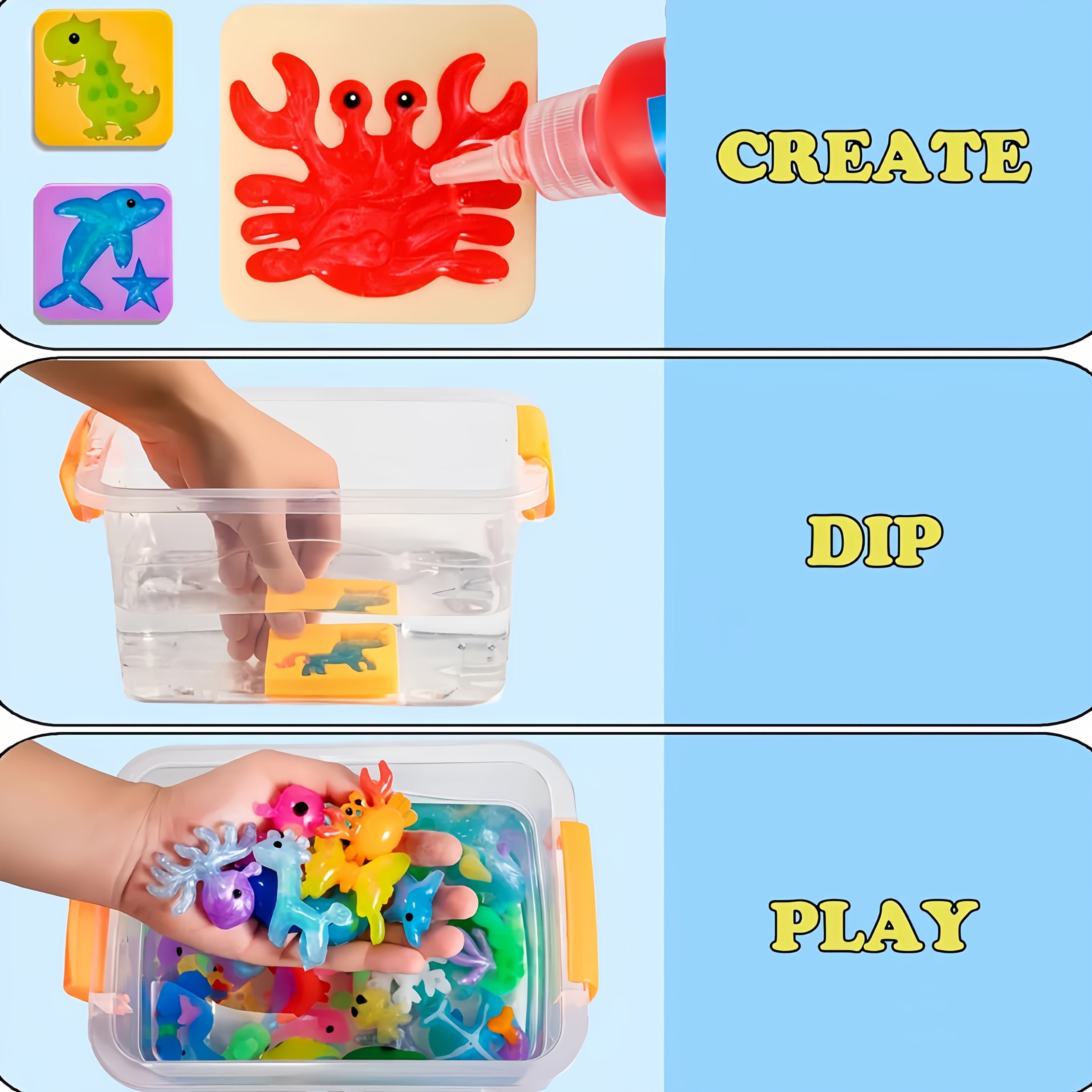 Magic Water Elf DIY Set with Storage Box, Molds & Bottles - Educational Fun Toy