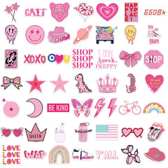 50 Pink Graffiti Stickers Water Bottles Laptops