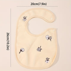 Fabric Baby Bibs Cartoon Print Saliva Towel U-shaped Bandana Scarf
