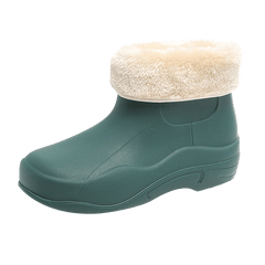 Women's Plush Lined Short Boots Waterproof Slip On Shoes