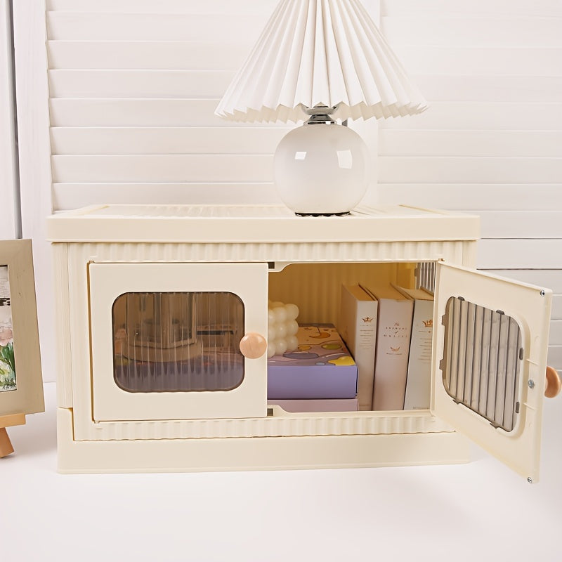 Beige Medium Folding Desktop Storage Single Without Wheels