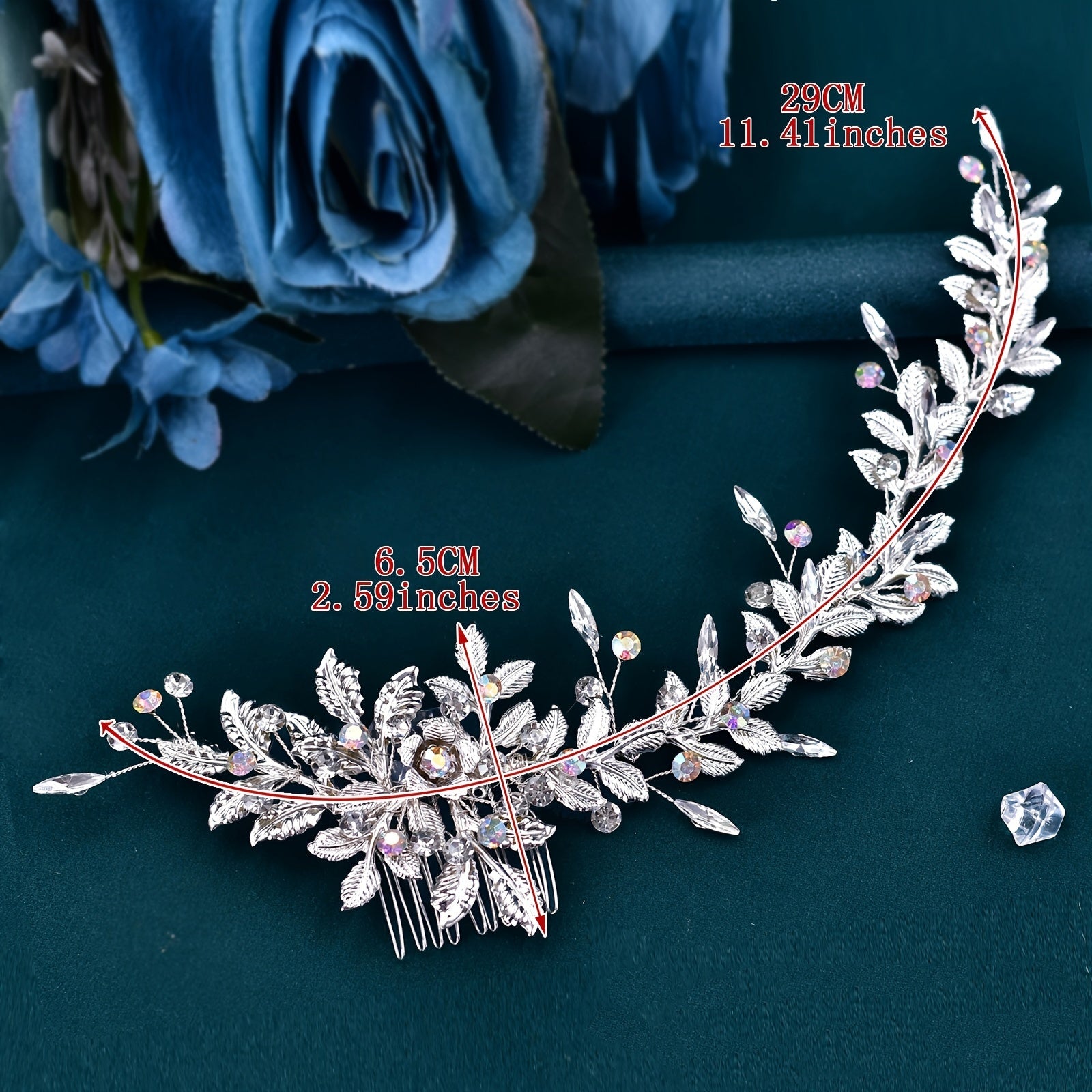AB Rhinestone Bridal Hair Comb Sparkling Flower Wedding Prom Formal Events