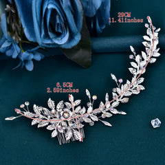 AB Rhinestone Bridal Hair Comb Sparkling Flower Wedding Prom Formal Events