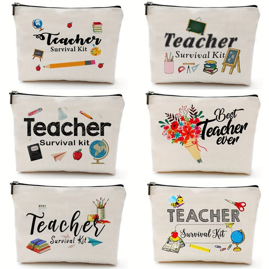 Students Thank Teachers Gift Stationery Bag Waterproof Zipper Makeup Bag