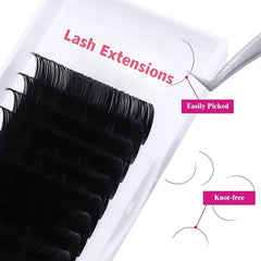 10-16mm D Curling Silk Eyelash Extension Individual Lash 0.07 D Mix