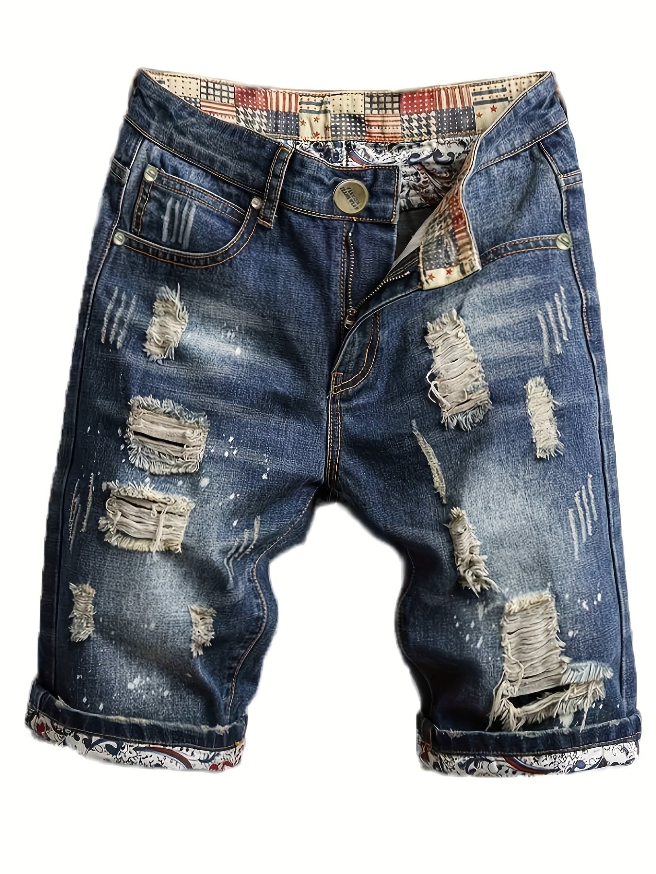 Men's Ripped Jeans Casual Royal Shorts