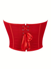 Strapless Corset Bustier Lace Up Body Shaper Women's Lingerie