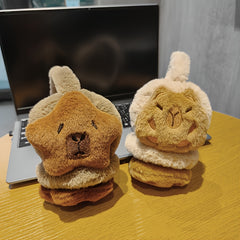Cute Cartoon Capybara Plush Earmuffs for Adults