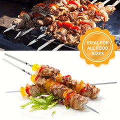 Stainless Steel BBQ Skewers with Storage Tube - Outdoor Camping Picnic