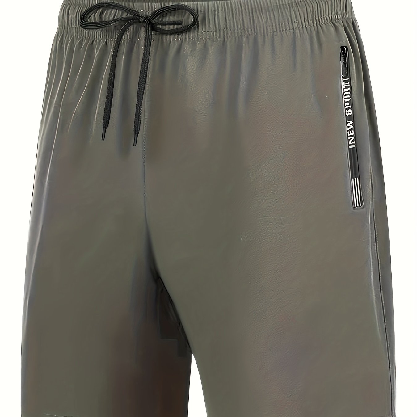 Men's Comfy Elastic Waist Drawstring Shorts Zipper Pocket