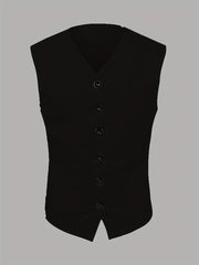 V Neck Smart Suit Trachten Vest Men's Casual Retro Style Waistcoat