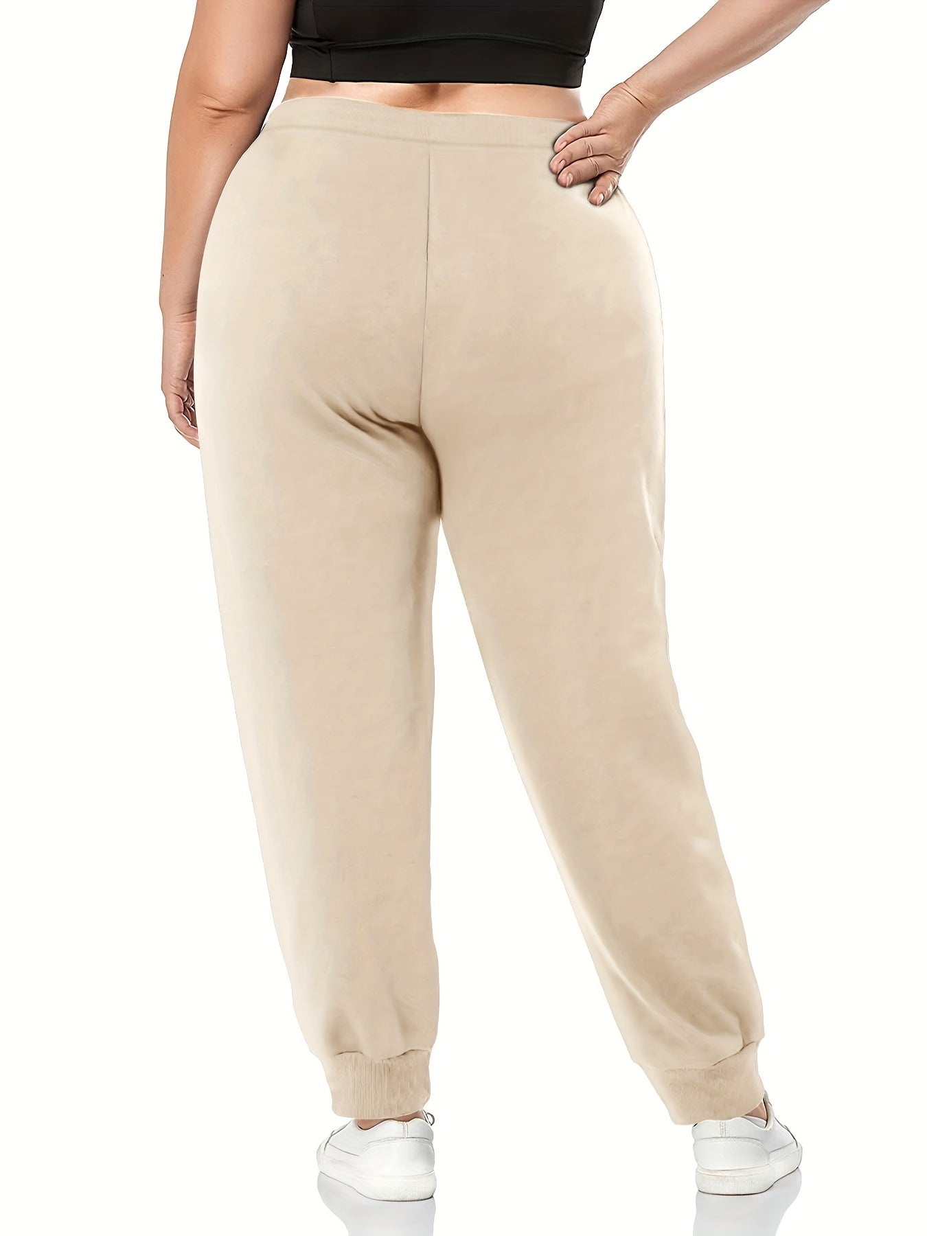  City Name Print Drawstring Sweatpants Women's Plus