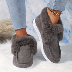 Plush Thermal High Top Slip On Ankle Boots