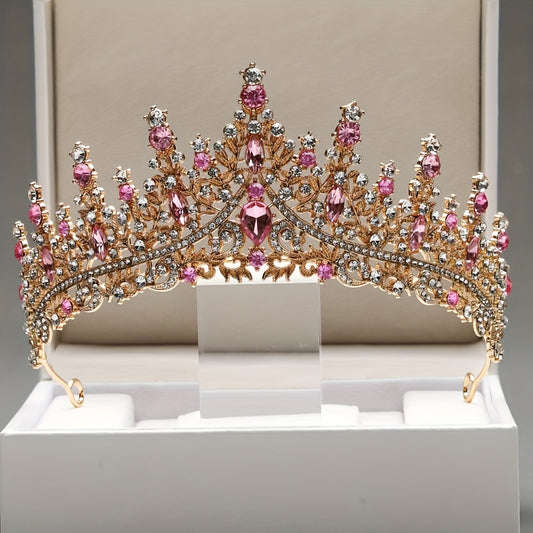 Baroque Style Crystal Headband Crown Princess Tiara for Wedding