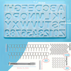 134Pcs Silicone Alphabet Resin Molds Kit for Epoxy Resin Casting with Hand Drill