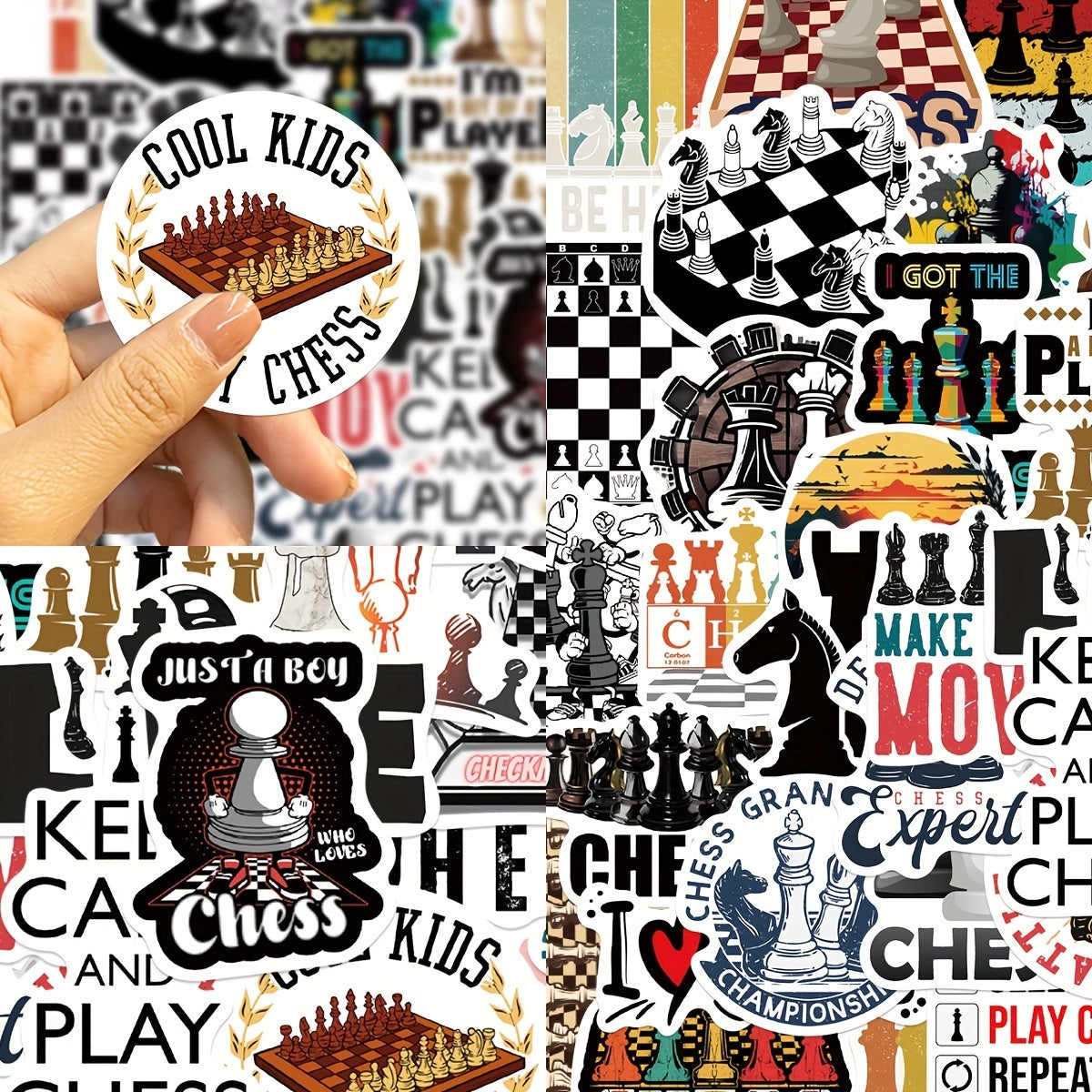 50pcs Cartoon Chess Game Stickers for Laptop Water Cup Decal