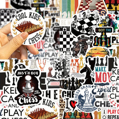 50pcs Cartoon Chess Game Stickers for Laptop Water Cup Decal