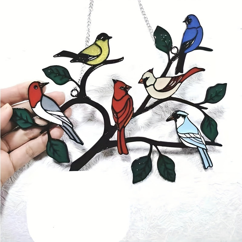 Birds Window Pendant Alloy Six Bird