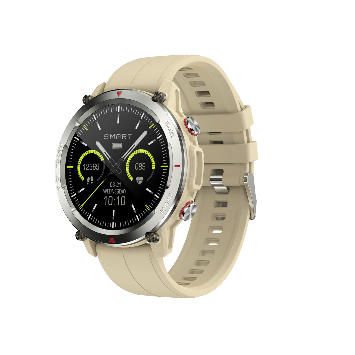 Round Smart Watch Silicone Band Full Touch Screen Wireless Calling Waterproof