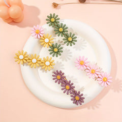 5pcs Daisy Flower Hairpin Side Clip Hair Accessories Barrette