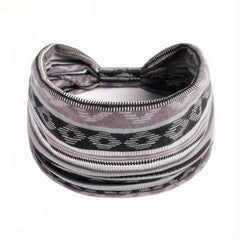 Retro Printed Elastic Bundle Hairband Middle Knotted Cross Sports Yoga Hairband