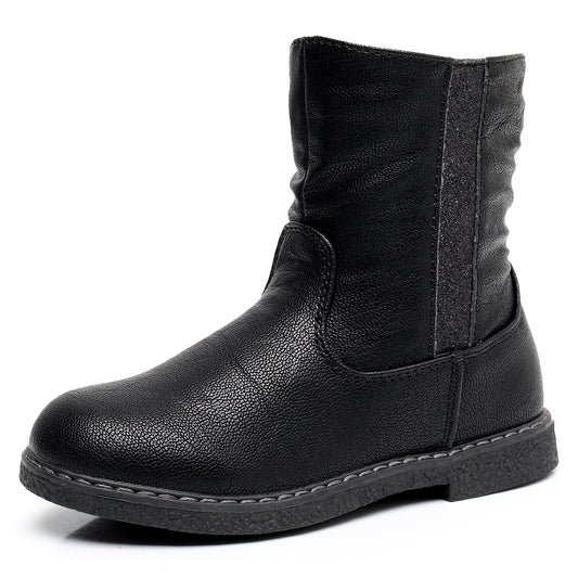 Girls' Casual Solid Zipper Boots for Comfortable Wear