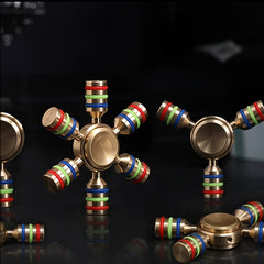 Metal Finger Spinner Toy Ancient Bronze Finish Beads Long Spin Focus Trainer