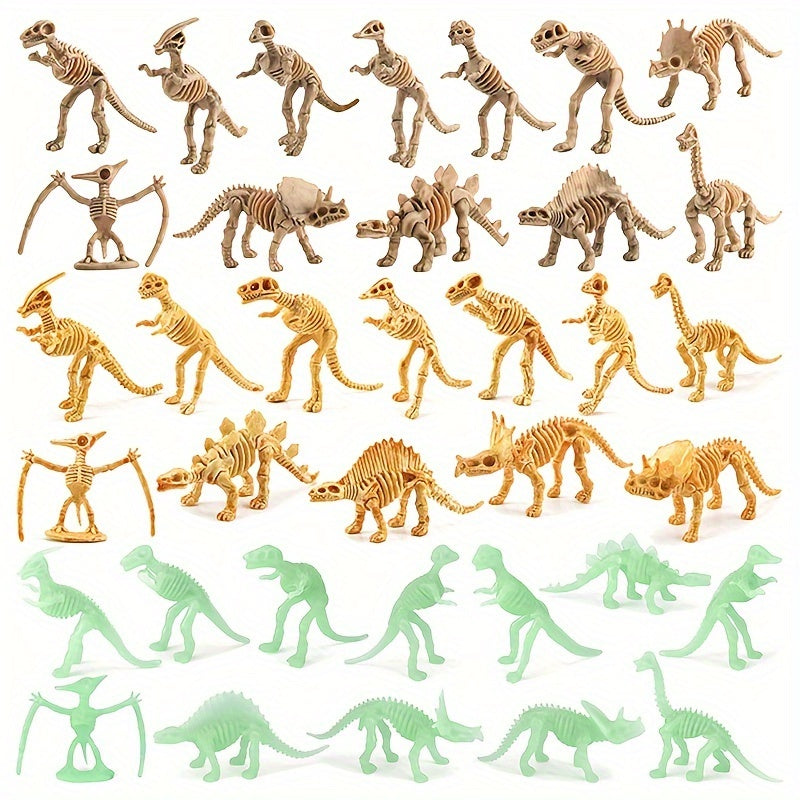 Dinosaur Skeleton Toys Set - T-Rex, Brachiosaurus, Triceratops