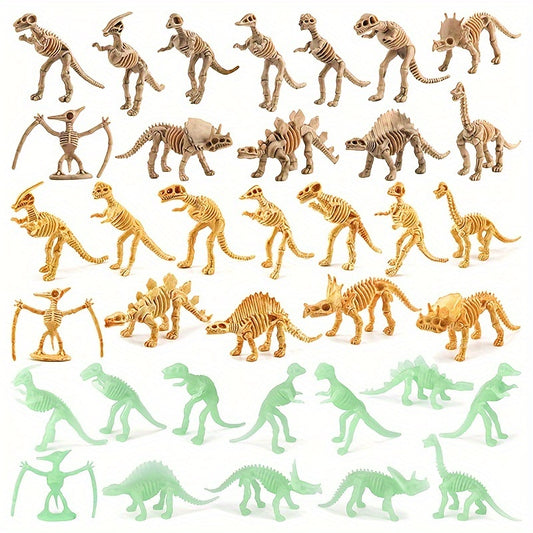 Dinosaur Skeleton Toys Set - T-Rex, Brachiosaurus, Triceratops