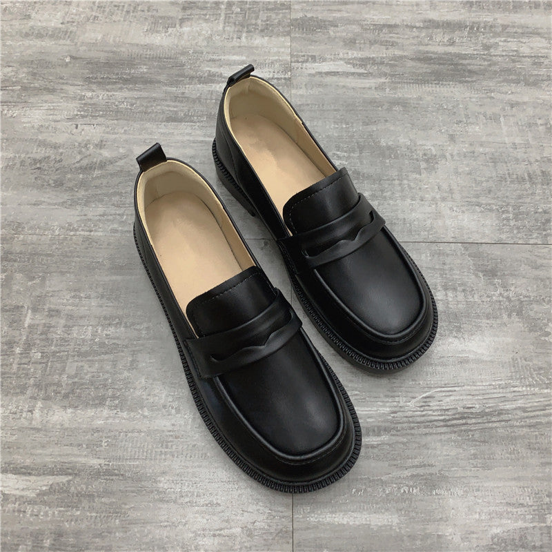 Women's Chunky Loafers Slip On Faux Leather Flats