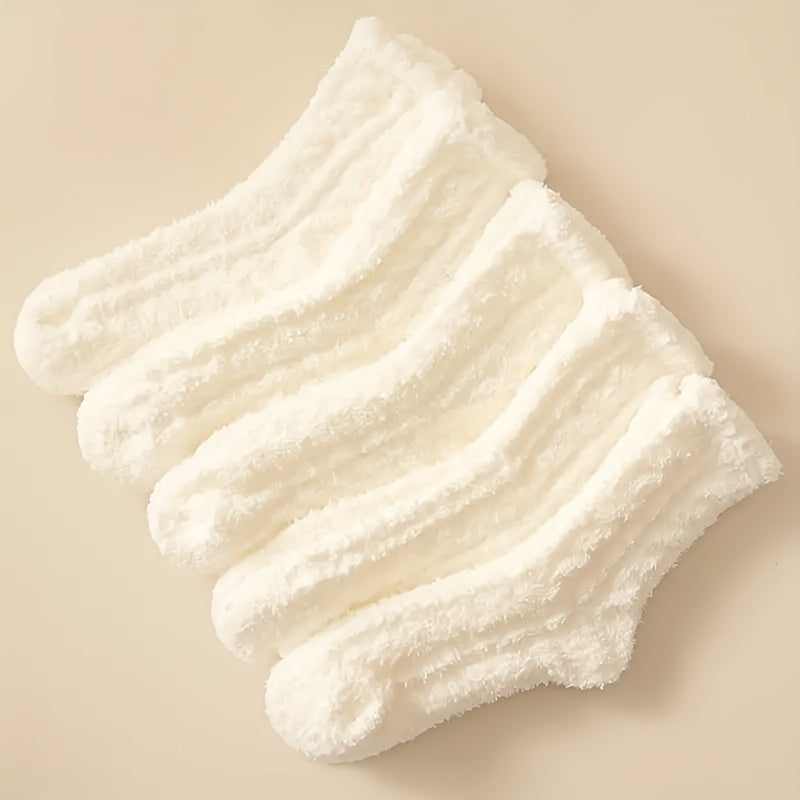 5 Pairs Girl's Winter Thickened Warm Sleep Socks