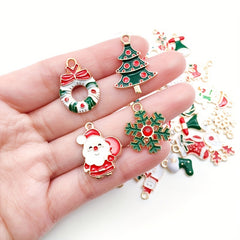 Christmas Snowman Hat Santa Claus Alloy Pendant DIY Accessories