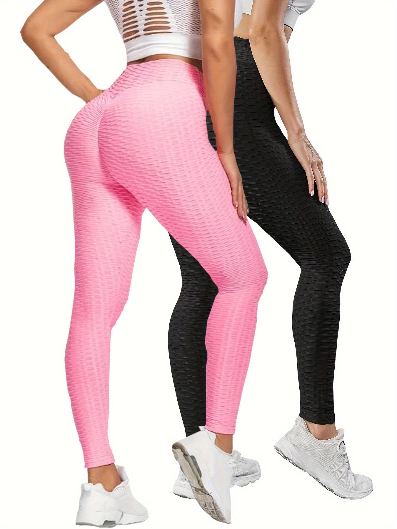 2pcs High Waist Tummy Control Yoga Pants Quick Dry Leggings