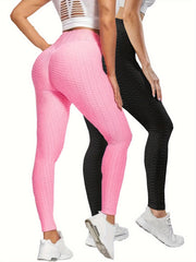 2pcs High Waist Tummy Control Yoga Pants Quick Dry Leggings