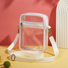 Clear Crossbody Bag PVC Square Phone Purse Zipper Beach Shoulder Bag 9 Inch
