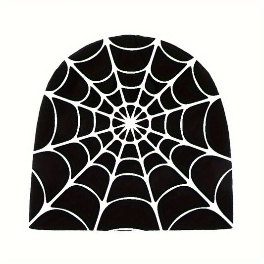 Y2K Gothic Spider Jacquard Beanie Unisex Knitted Hat Lightweight Hip Hop Beanie