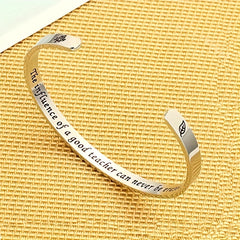 Stainless Steel Letters Cuff Bracelet for Teacher