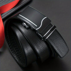 Men's Cowhide Automatic Buckle Business Casual Leather Belt