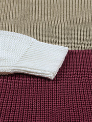  Colorblock Striped Sweater Long Sleeve Crew Neck Pullover Jumper