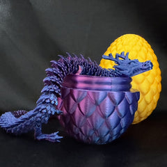 3D Printed Dragon Egg w/ Flexible Figurine Inside