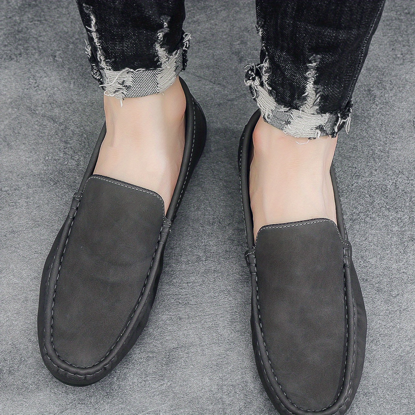 Men's Leather Loafer Shoes Lightweight Slip On Shoes